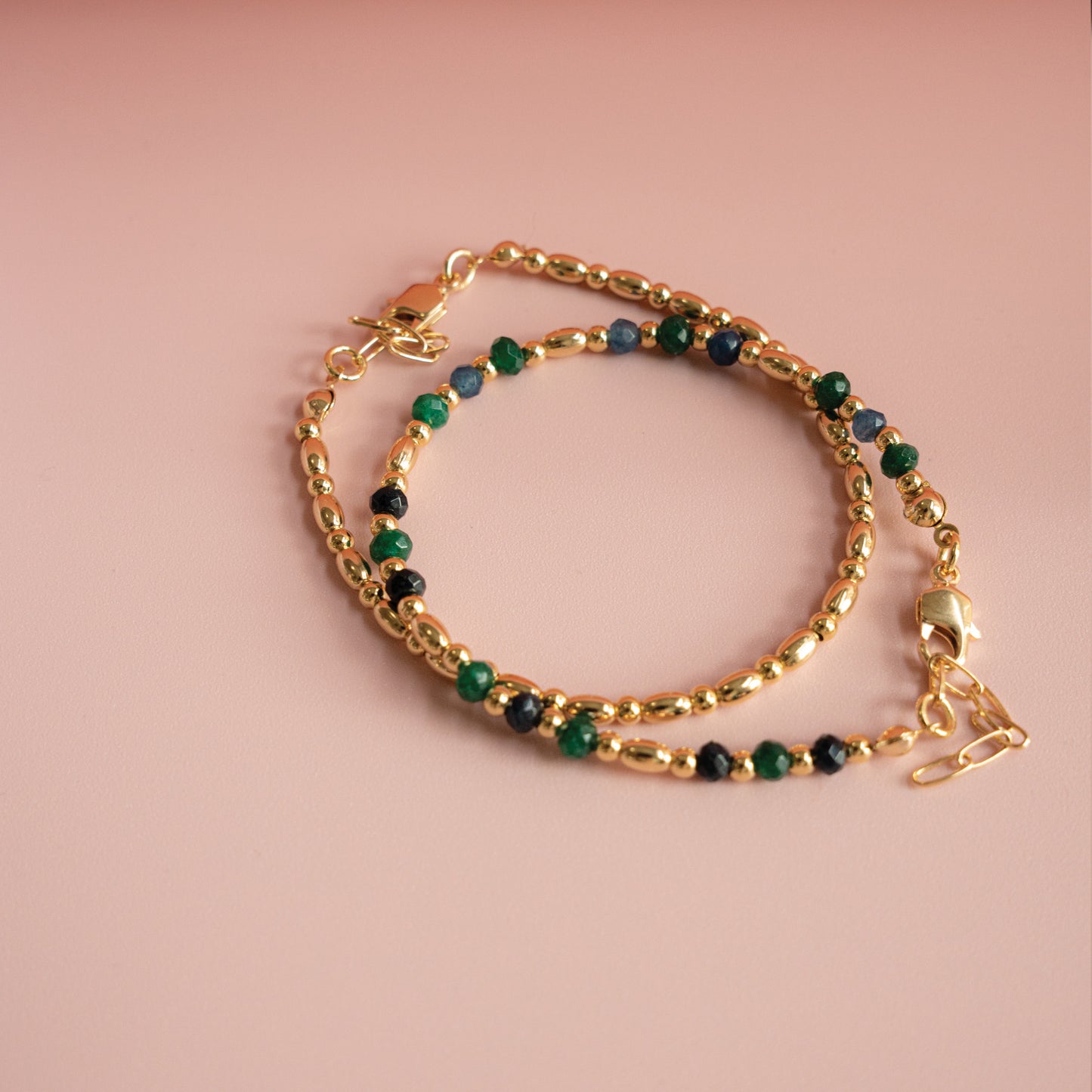 Set Pulseras Zafiro y Esmeralda