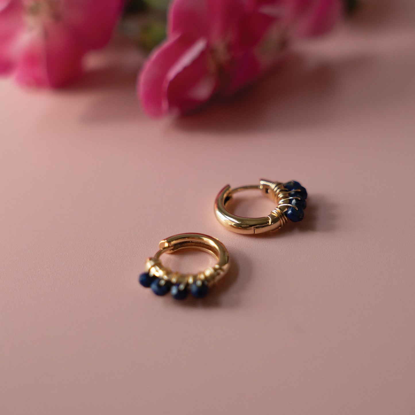 Aretes Hoops Lapis Lazuli