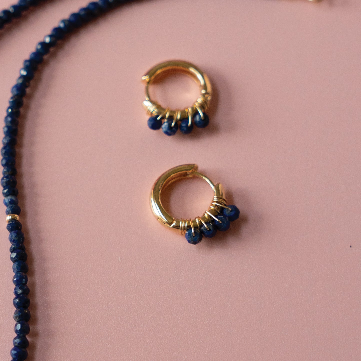 Aretes Hoops Lapis Lazuli