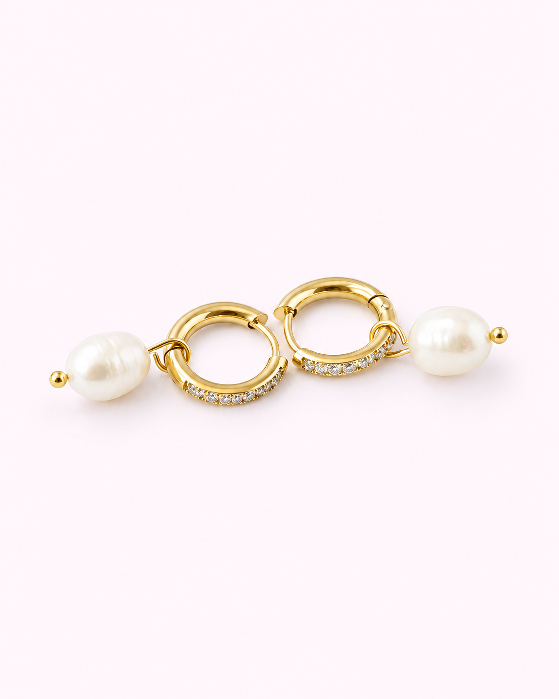 Pearl Hoops Earrings