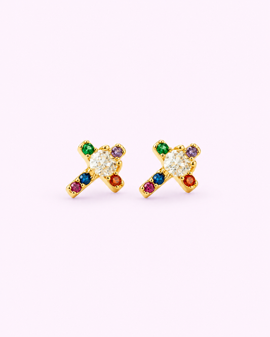 Mini Cross Earrings
