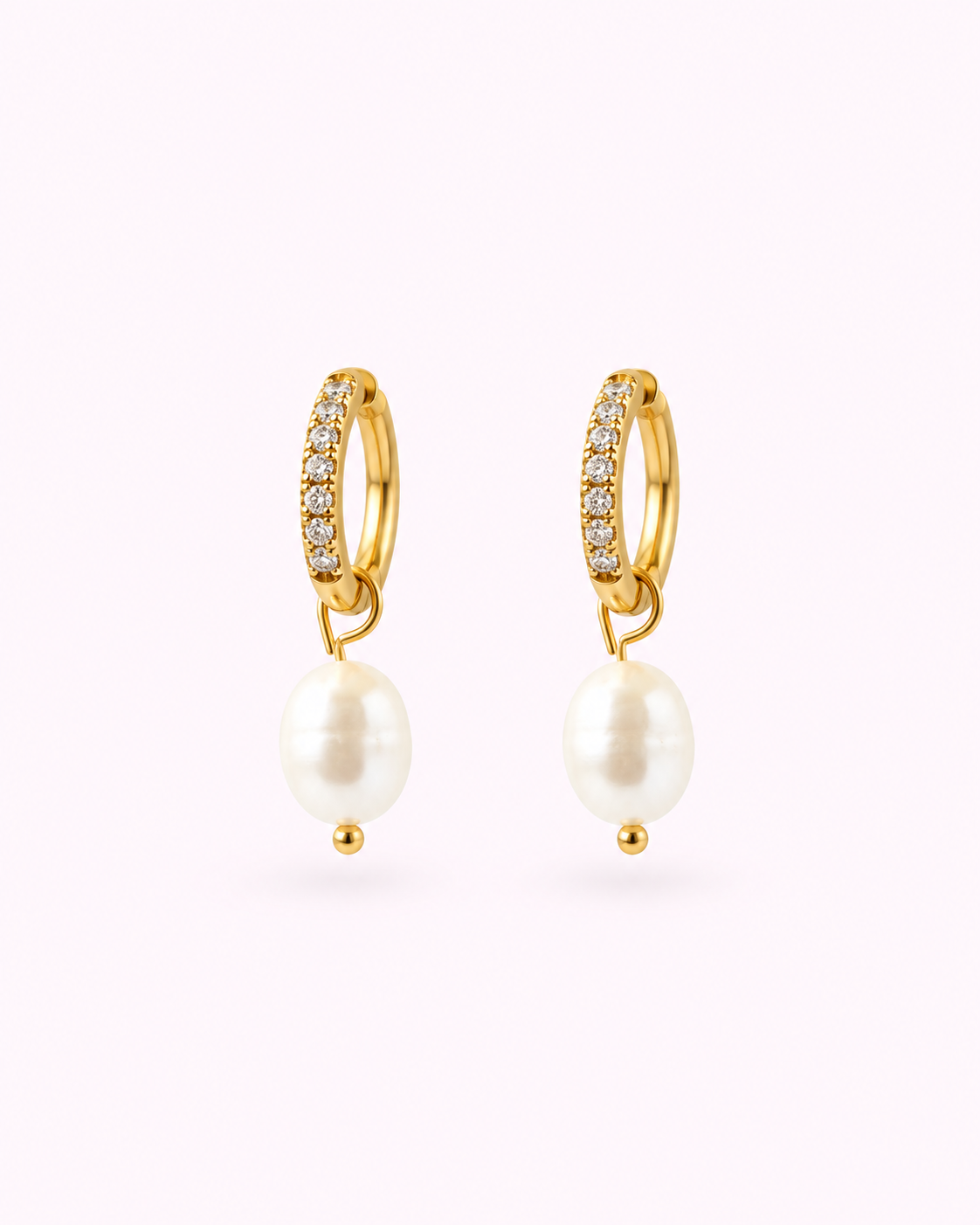 Pearl Hoops Earrings