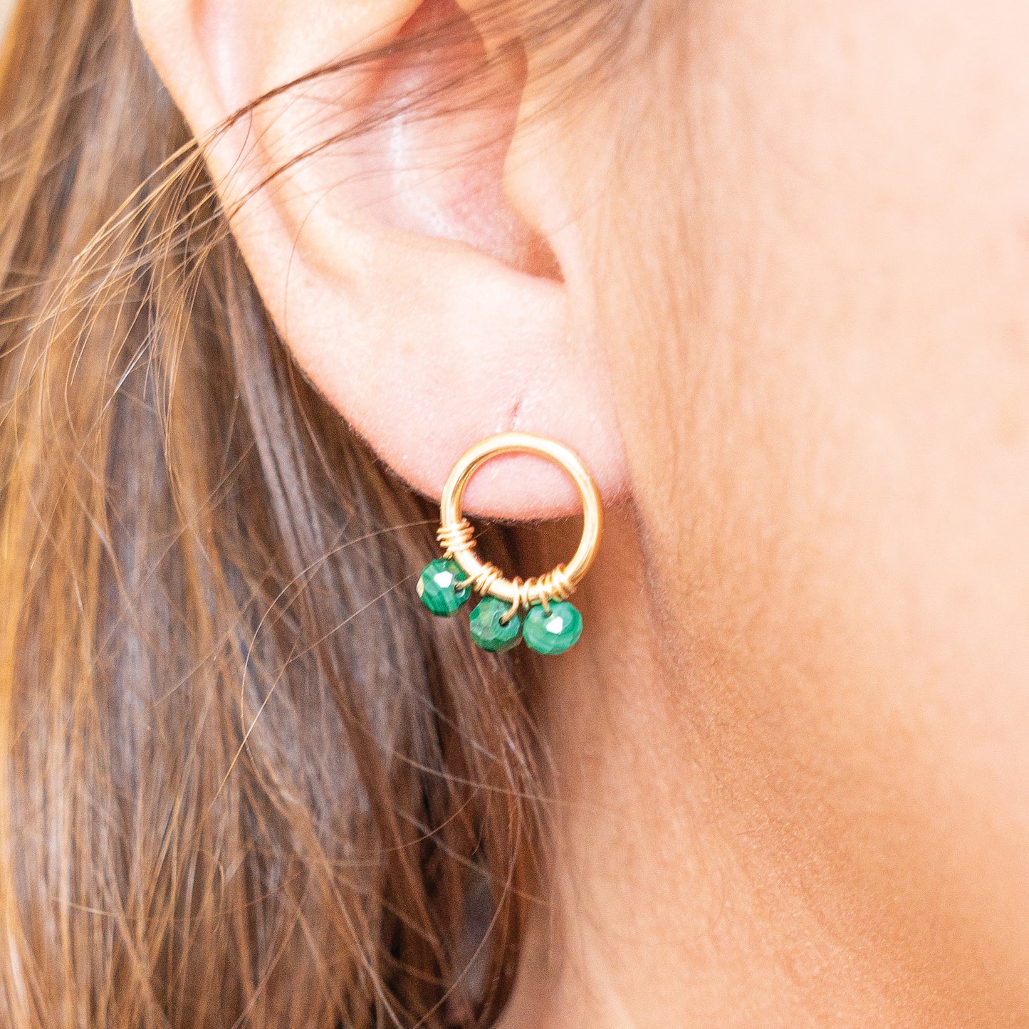 Aretes Malaquita