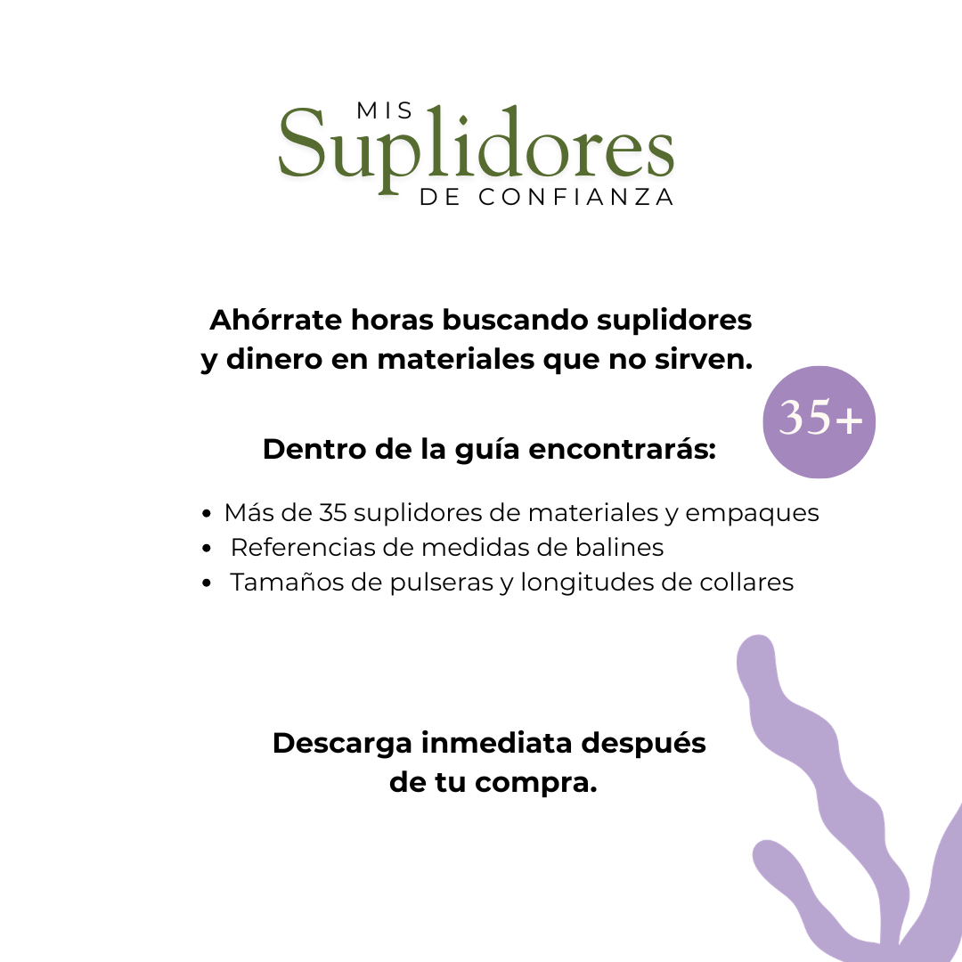 Mis Suplidores de Confianza (Descarga Digital Inmediata)