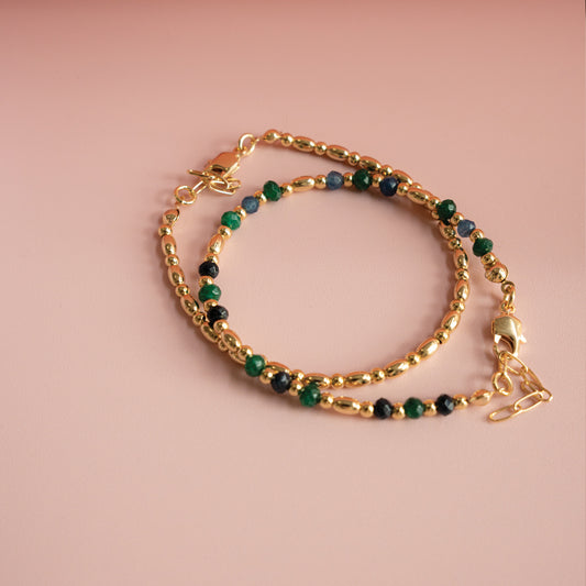 Set Pulseras Zafiro y Esmeralda