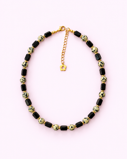 Dalmatian Jasper and Onix Necklace